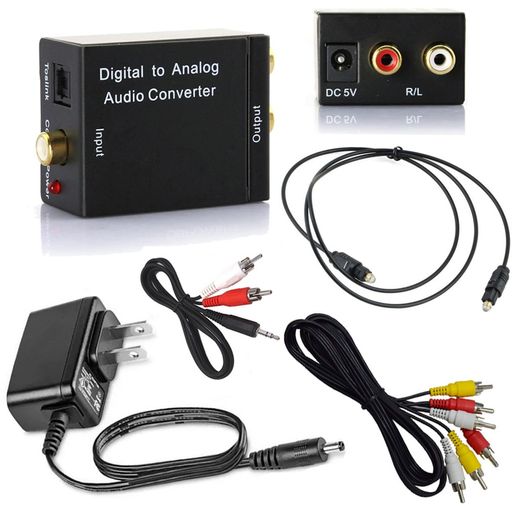sobras Superficial representación Kit Convertidor de Audio Optico Digital a RCA + Cable Optico RCA Aux |  plazaVea - Supermercado