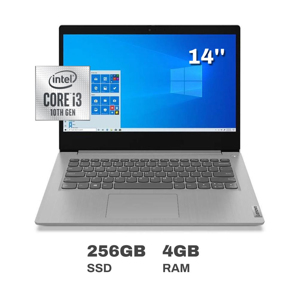 Laptop Lenovo IdeaPad 3i 14" Intel Core i3 10ma Gen 4GB RAM 256GB SSD Platinum Grey