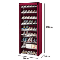 Organizador de Zapatos Armable Zapatera de 9 niveles Con Funda Granate