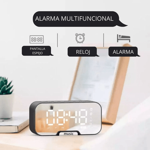 GENERICO Reloj Despertador Con Cargador Inalámbrico Y Termómetro