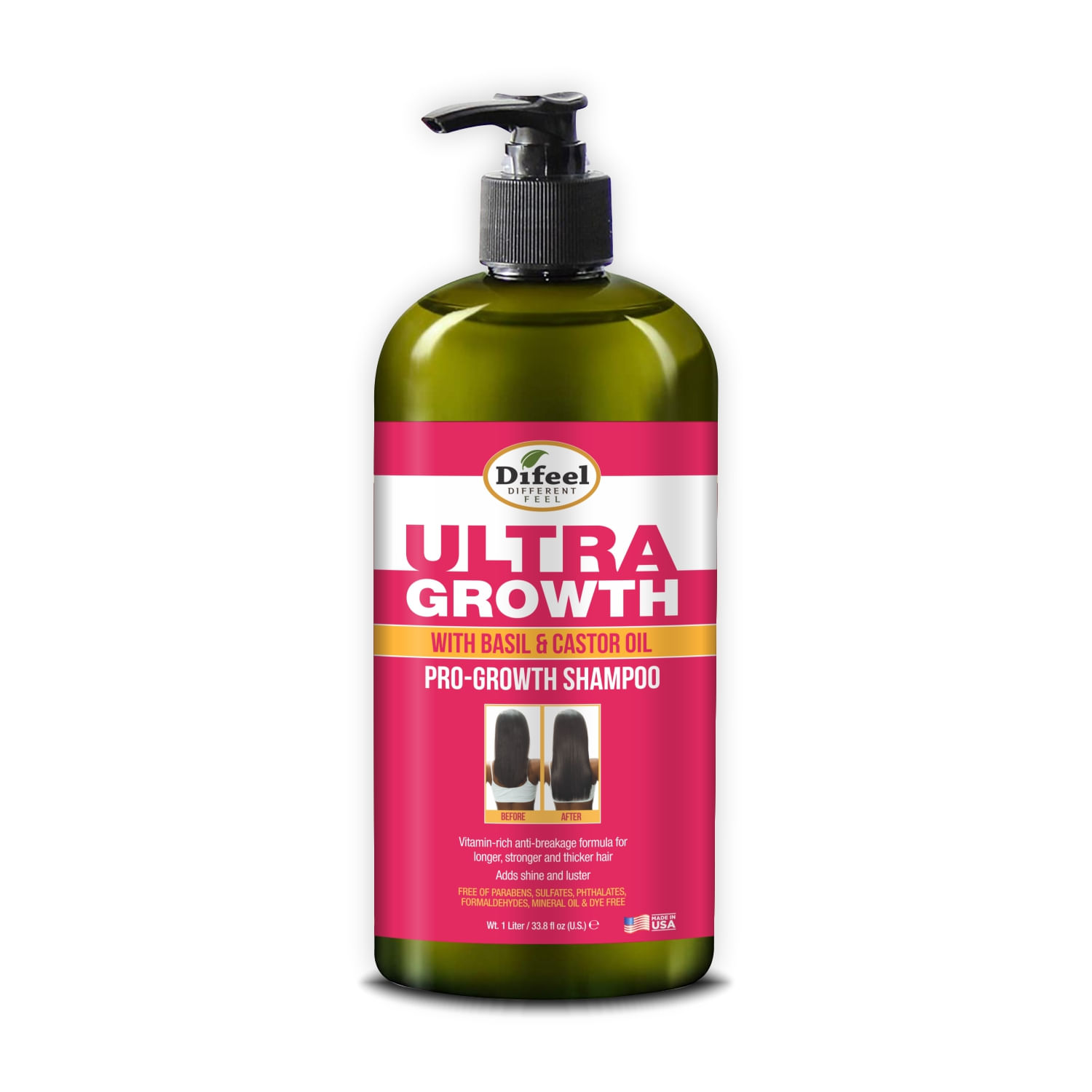 Difeel Ultra crecimiento Shampoo 1Lt – Detiene la caída del cabello – Resultados en 10 días