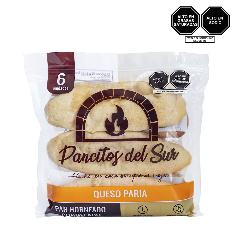 Pan Artesanal Congelado PANCITOS DEL SUR Relleno con Queso Bolsa 6un