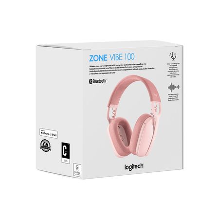 Audifono C/Microf Logitech Zone Vibe 100 Bluetooth Rose