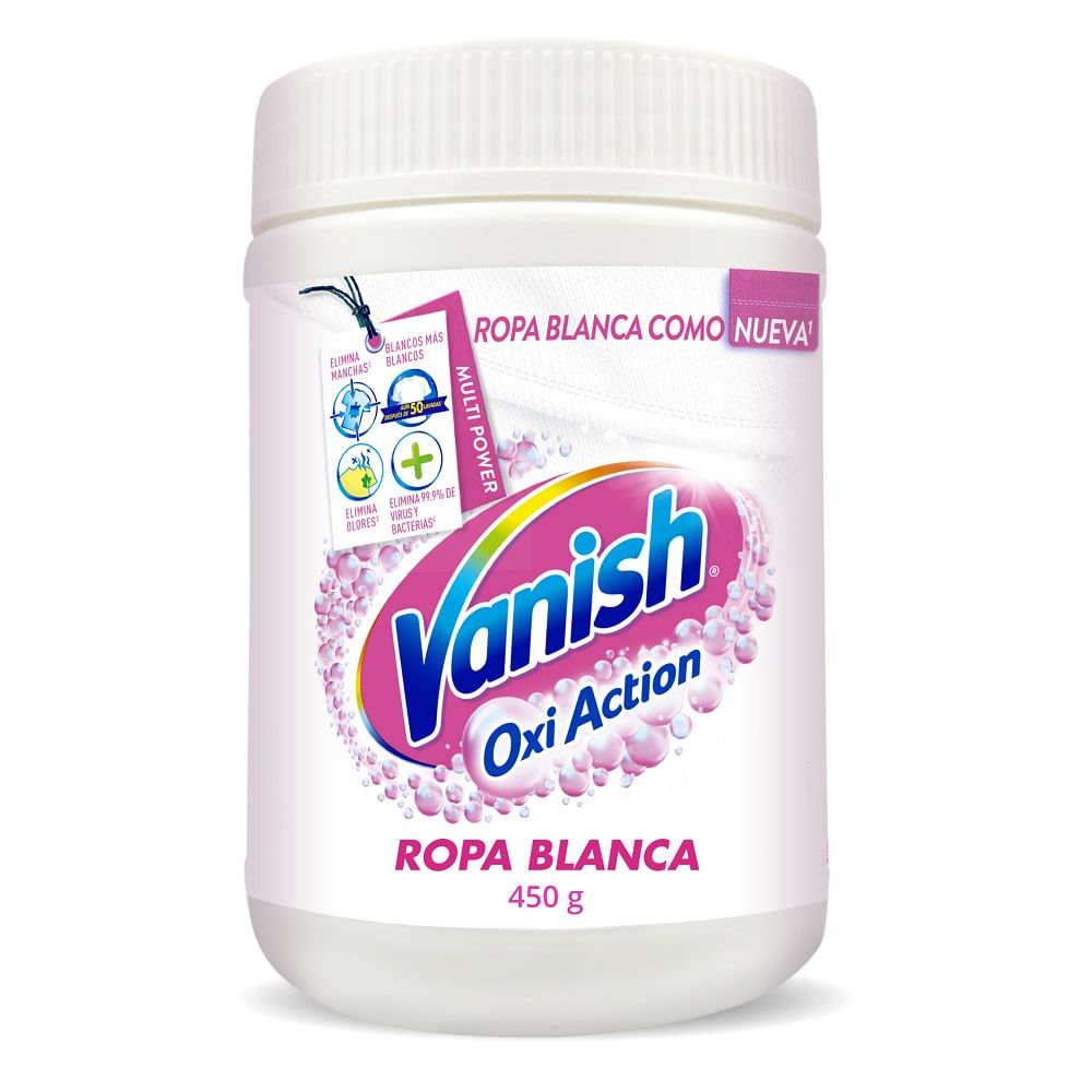 Quitamanchas en Polvo VANISH Blanco Total Pote 450g