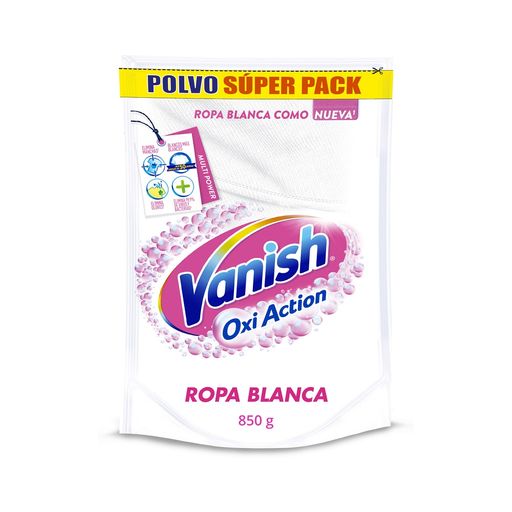 Vanish Oxi Action - Quitamanchas para Ropa Blanca y de Color, en Polvo, Sin  Lejía - Pack de 2 x 900 g : : Salud y cuidado personal
