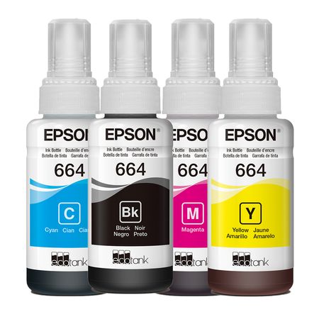 Pack de 4 Tintas Epson 664 Black Yellow Cyan y Magenta | plazaVea -  Supermercado