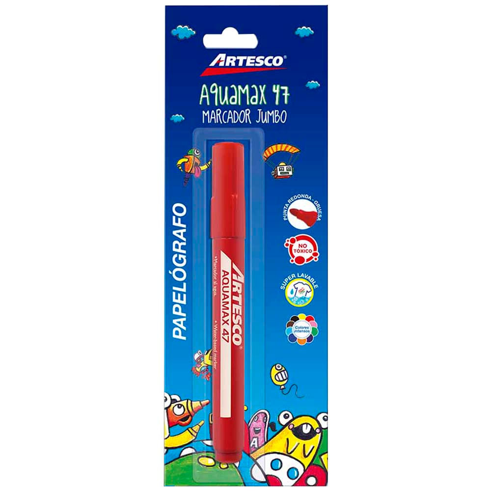 Marcador Jumbo ARTESCO Aquamax 47 Rojo Blíster 1un