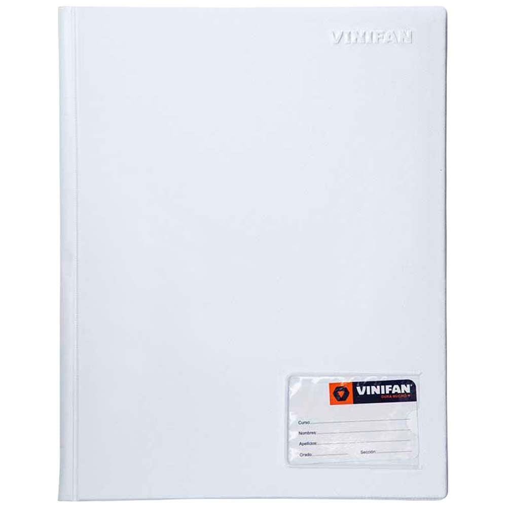 Folder VINIFAN Oficio Tapa Dura Blanco con Gusano