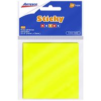 Notas Adhesivas ARTESCO Amarillo Neon Paquete 100 Hojas