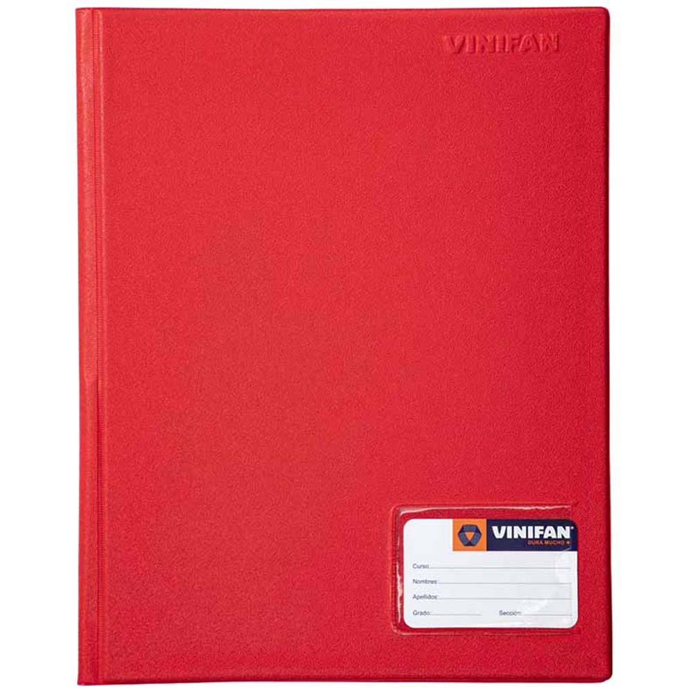 Folder VINIFAN Oficio Tapa Dura Rojo con Gusano