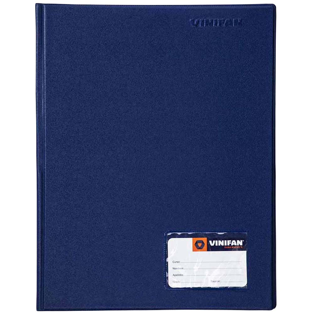 Folder VINIFAN Oficio Tapa Dura Azul Marino con Gusano