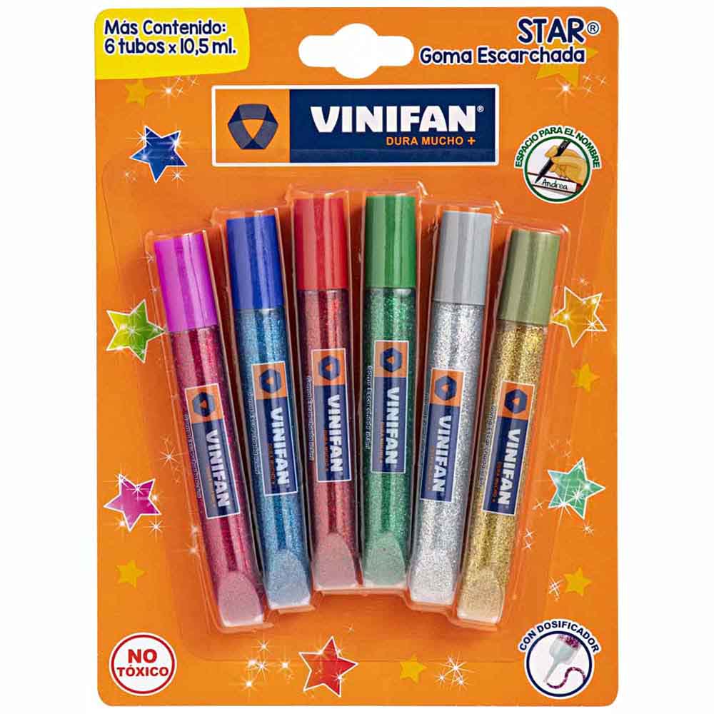 Goma Líquida VINIFAN Escarchada Star Blíster 6un