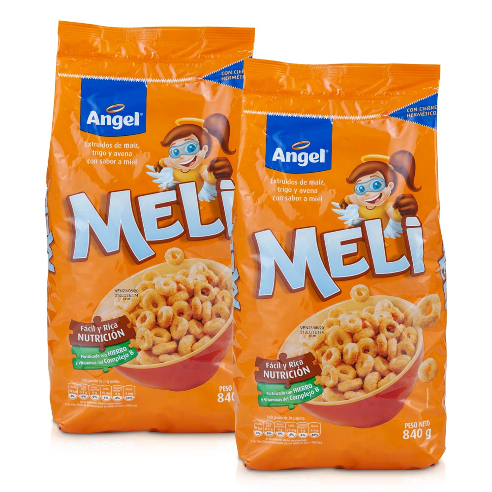 Pack Cereal ANGEL Aritos de Maíz Trigo y Miel 840g Doypack 2un
