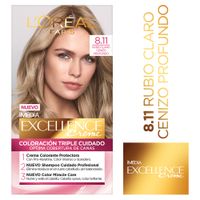 Tinte para Cabello L'ORÉAL Excellence 8.11 Rubio Claro Cenizo Caja 1un