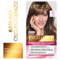 Tinte para Cabello EXCELLENCE Creme 6.1 Rubio Oscuro Cenizo Caja 1un