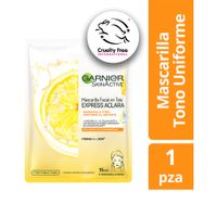 Mascarilla Facial de Tela GARNIER Express Aclara 1un