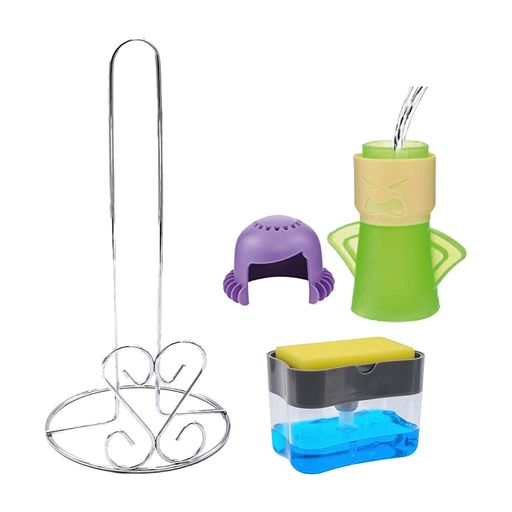 Combo Cocina: Dispensador de jabón+Limpiador para Microondas + Porta Papel  Toalla