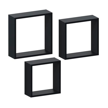 Set de 3 cubos Negro Spaceo