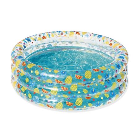 Piscina Inflable Circular Bestway 3 Aros Tropical 445L 150x150x53cm Transparente