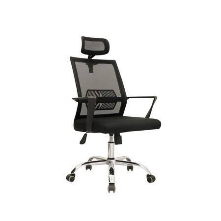 Silla de Oficina Giratoria Lyn Negro Con Cabecero Bonno