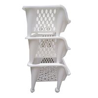 Verdulero Organizador de Canasta Rodante / Fijo en Blanco