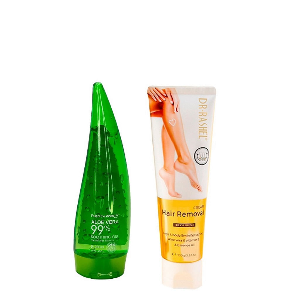 1 Aloe vera 99% - Gel Calmante 260 ml + 1 Dr Rashel Depilador 100 Gramos