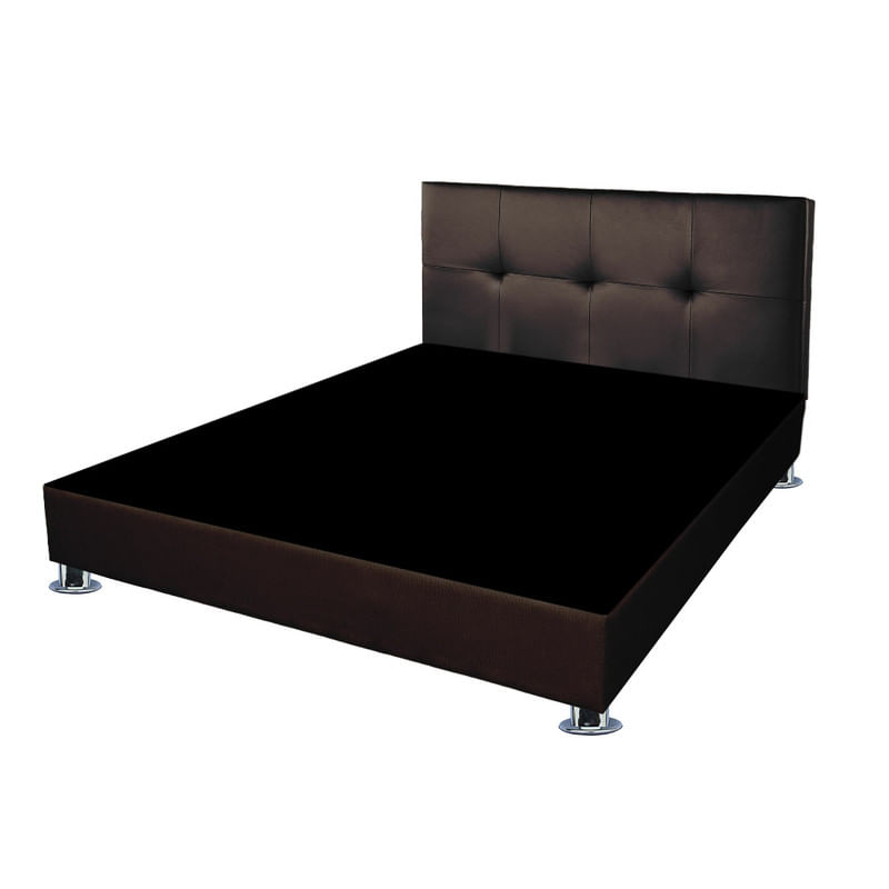 Pack de Cabecera Polipiel + Tarima Mavisac Dos Plazas Color Chocolate