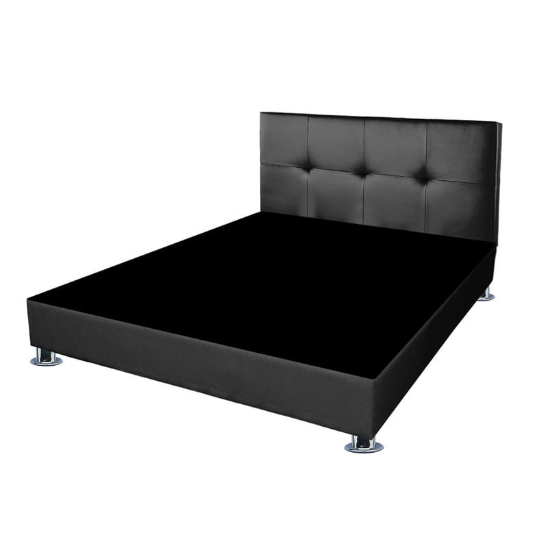 Pack de Cabecera Polipiel + Tarima Mavisac Plaza y Media Color Gris Oscuro