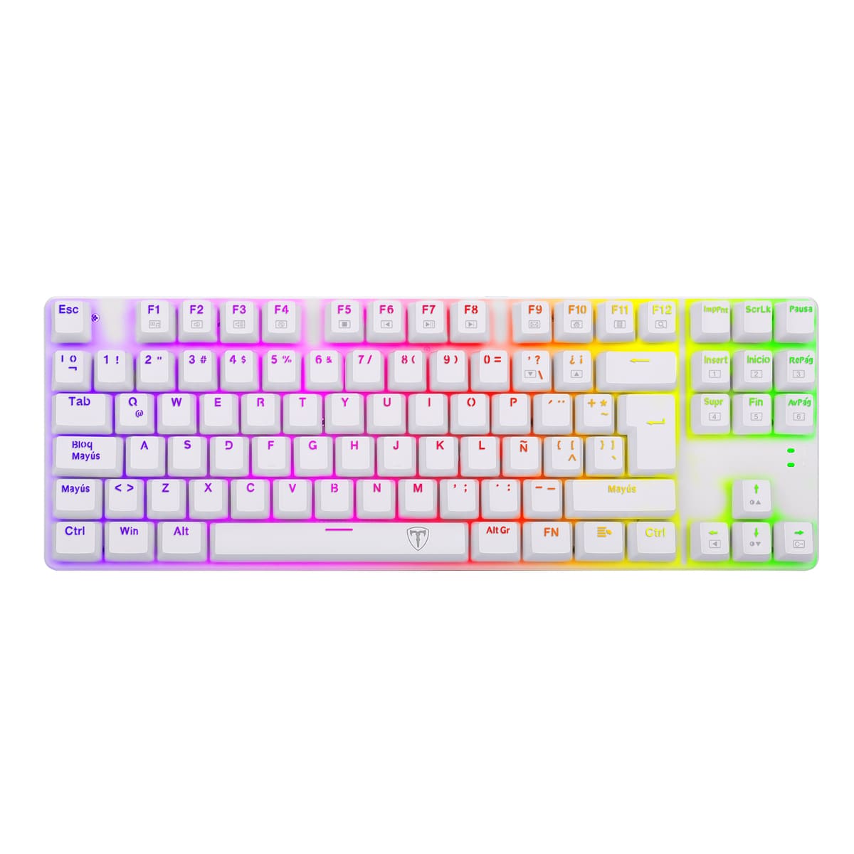 Teclado Mecanico T-Dagger T-TGK315W-RD SP BORA RGB, Blanco red switch