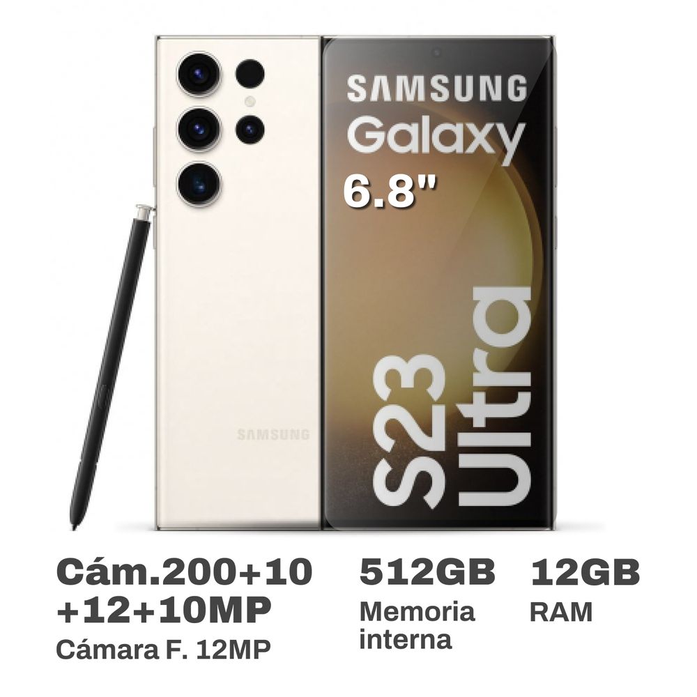 Celular Samsung Galaxy S23 Ultra 6.8"" 12GB RAM 512GB Cream