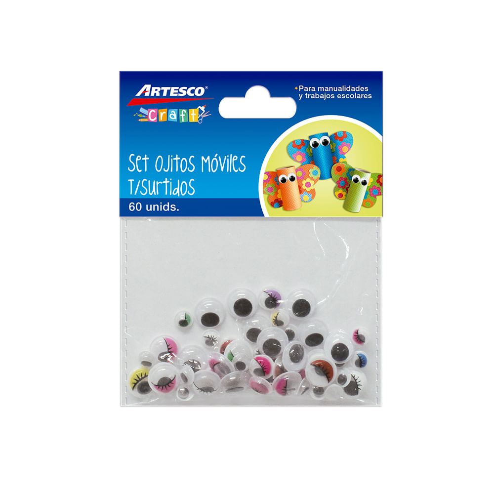Set Artesco Ojitos Móviles Paquete 60un