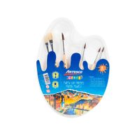 Paleta con Pinceles ARTESCO con Mango de Madera Paquete 6un