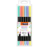 Marcador VINIFAN Brush Duo Pastel Estuche 6un