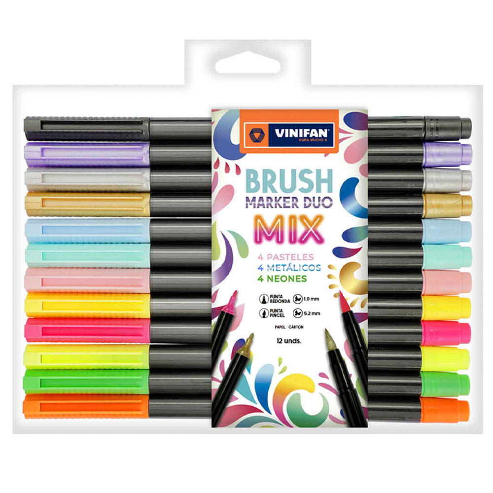 Marcador VINIFAN Brush Estucho 12un