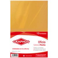 Sobres Manila GRAPHOS Oficio 75g x10un