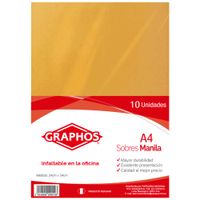 Sobres Manila GRAPHOS A4 75g x10un