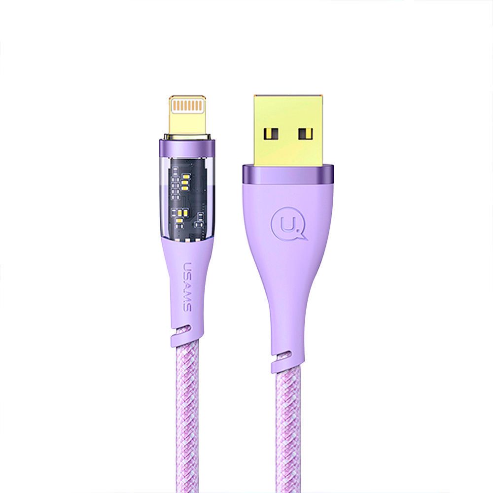 Cable Celular iPhone a USB 1.2m Tejido ICY Lila