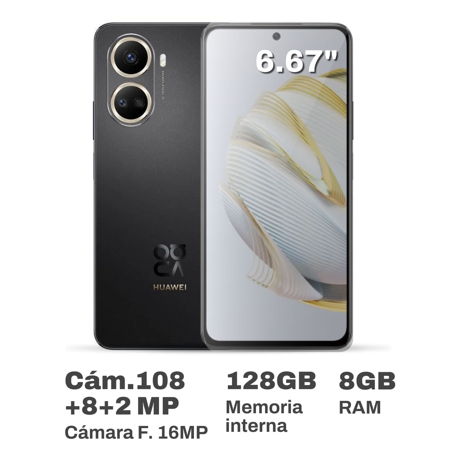 Celular Huawei Nova 10 SE 6.67"" 8GB RAM 128GB Negro