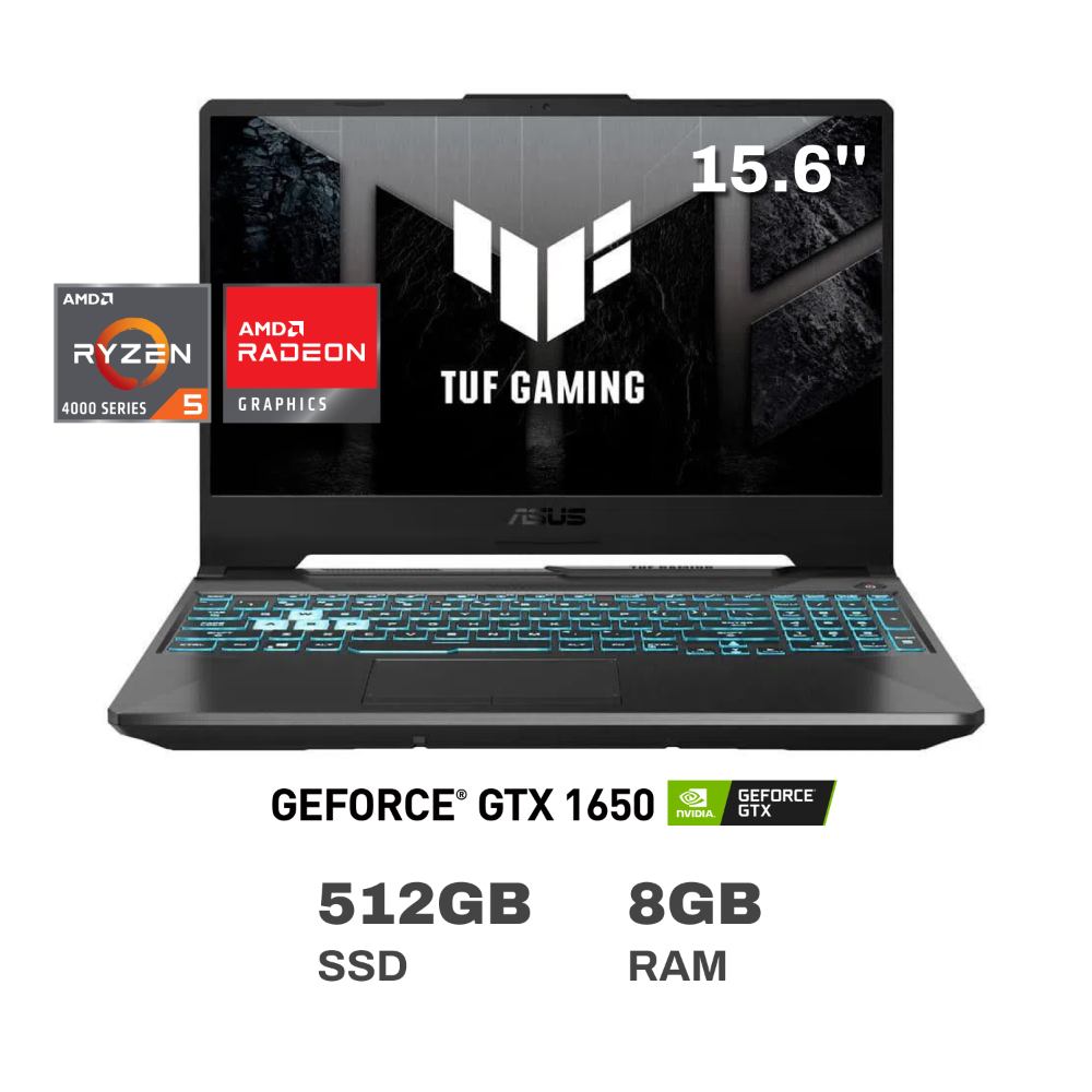 Laptop Gamer Asus TUF FA506IHRB-HN080W AMD Ryzen 5 8GB RAM 512GB SSD 15.6" GTX 1650