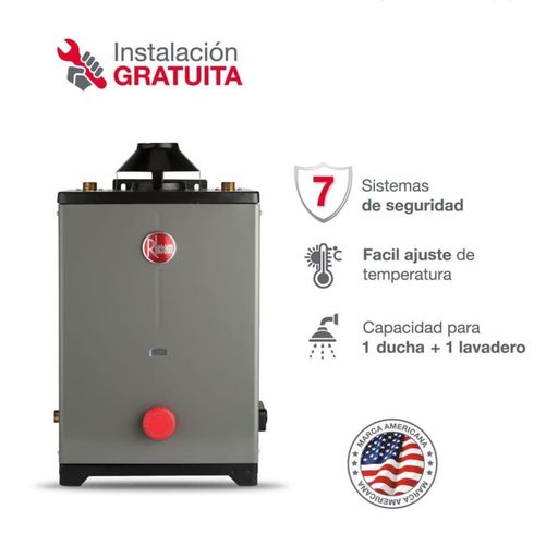 Terma A Gas Rheem Gn - The One 8L Gris | plazaVea - Supermercado