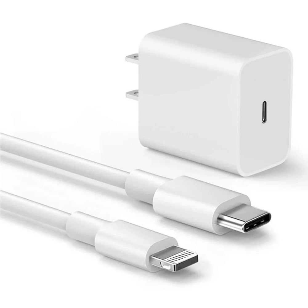Cargador iPhone 20W Tipo C + Cable Lightning 1m