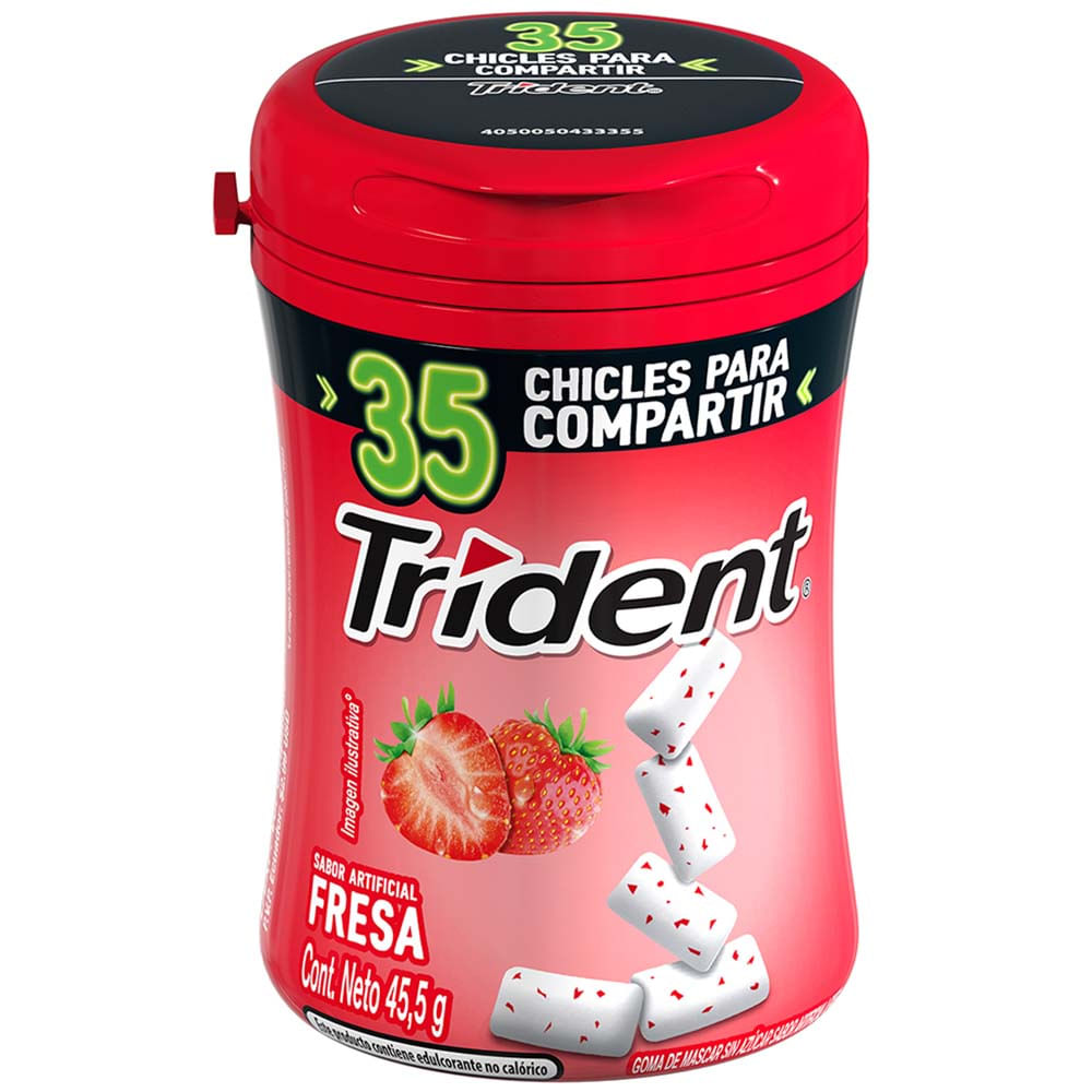 Goma De Mascar Trident Fresa Envase 455g Plazavea Supermercado