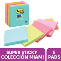 Notas Adhesivas POST-IT Super Sticky Colección Miami 5 Blocks