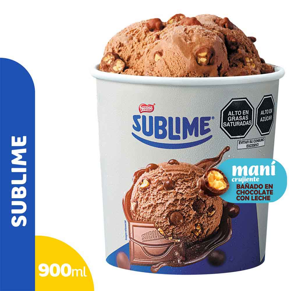 Helado D'ONOFRIO con Trozos de Maní SUBLIME Pote 900ml