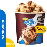 Helado D'ONOFRIO con Trozos de Galleta SANDWICH Pote 900ml
