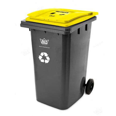 Tacho Recolector de Basura 23.9 l Metales Reyplast Gris con Ruedas y Tapa