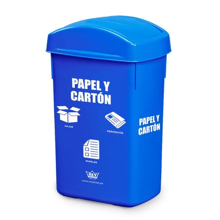 Papelera rectangular 27.8 litros Papel y Cartón Reyplast
