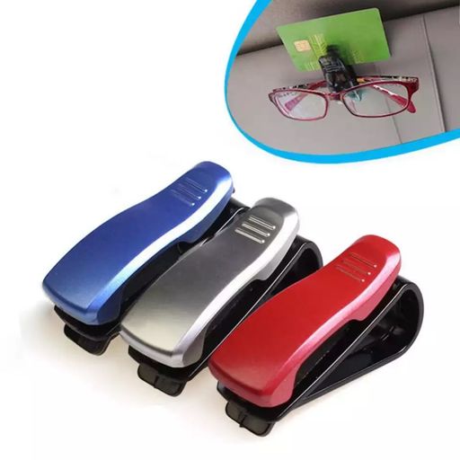 Soporte universal para gafas de coche, con clip plateado, 7,5 cm