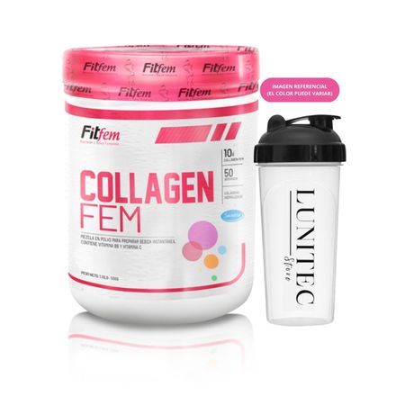 Colágeno Hidrolizado Fitfem Collagen Fem 500g Fruit Punch + Shaker