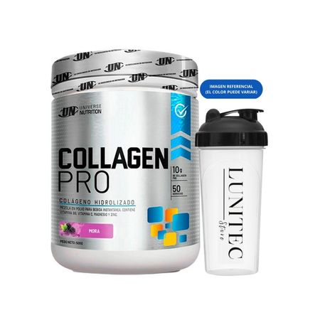 Colágeno Hidrolizado Universe Nutrition Collagen Pro 500g Mora + Shaker